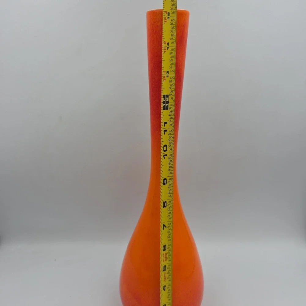 Royal Haeger Pottery Orange Bulb Bud Vase Vintage Mid Century 1960s 15.5